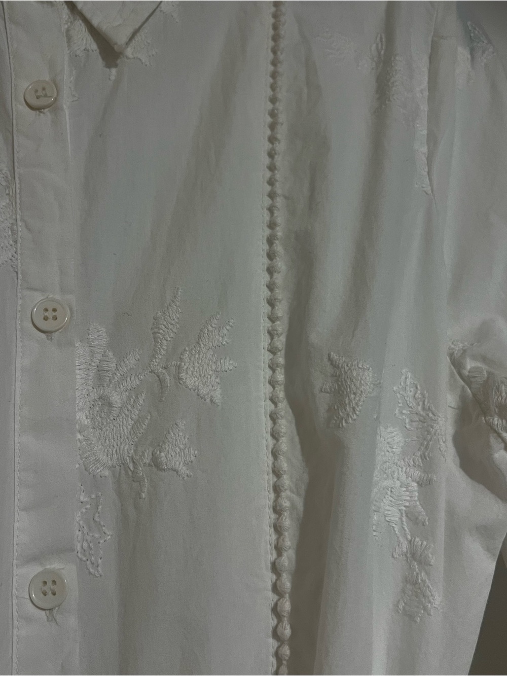 Zara White Embroidered Shirt Dress Belted Midi Size L NWOT - Picture 3 of 5